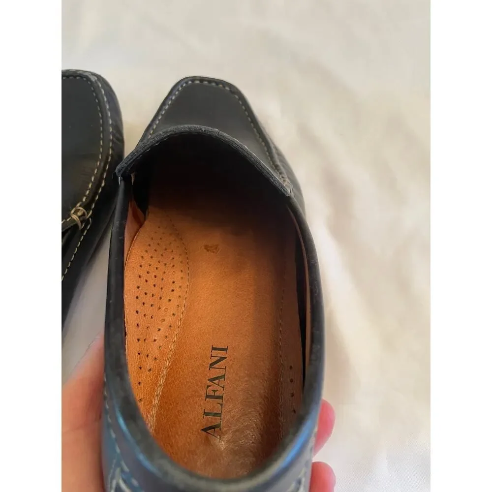 Alfani Men's Java Driving Black Leather Loafers Size‎ 9-1/2